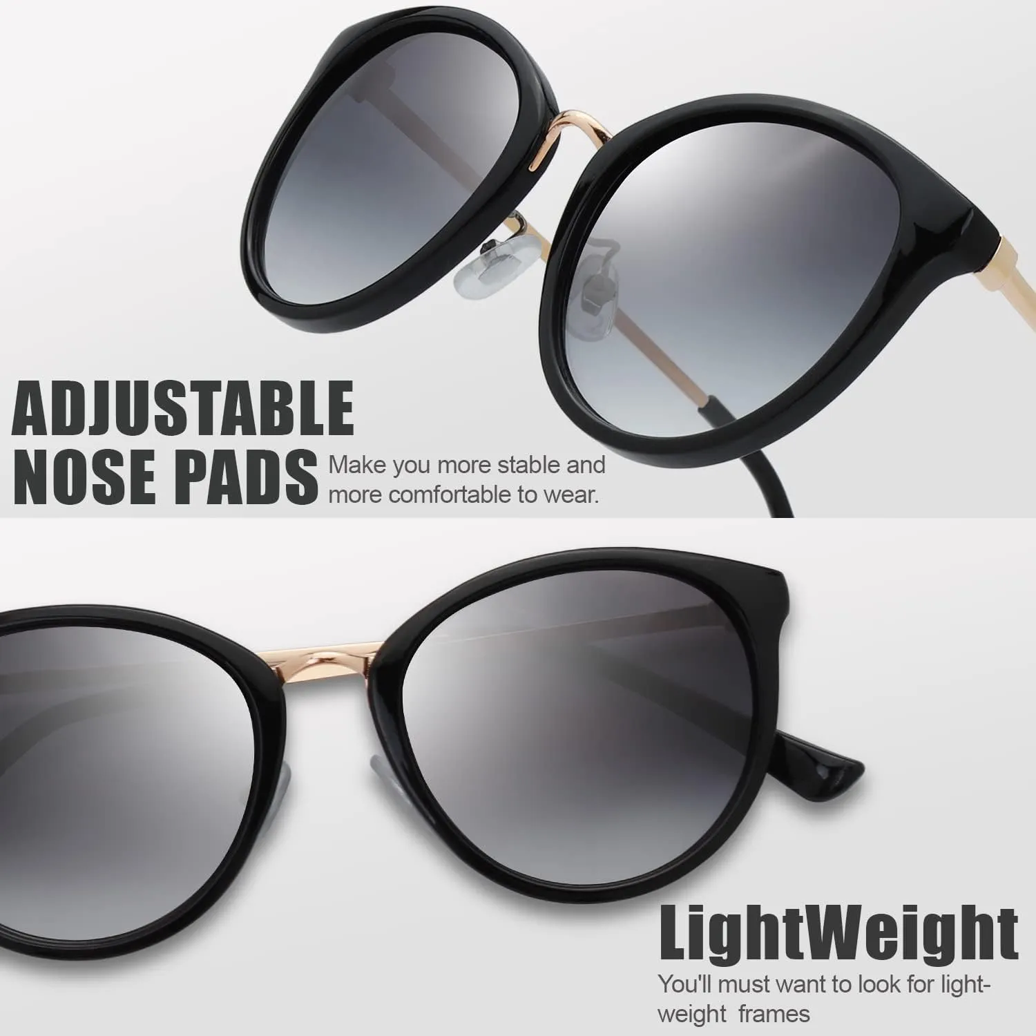 The Fresh Polarized Classic Round Style Tip Pointed Sunglasses Vintage Trendy FR16124P