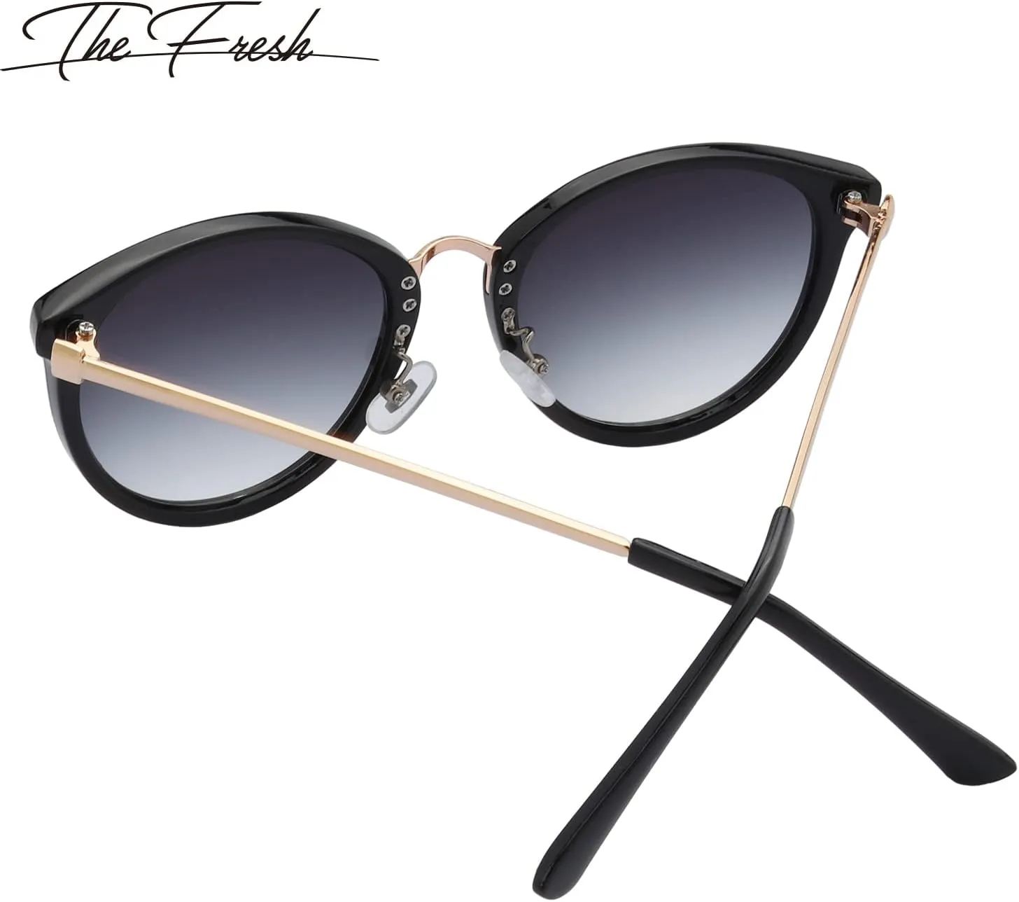The Fresh Polarized Classic Round Style Tip Pointed Sunglasses Vintage Trendy FR16124P