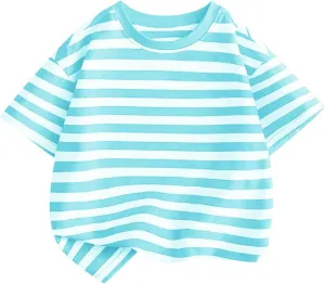 Toddler Baby Infant Cotton Soft T Shirt Striped Loose Soft Oversized Tees Tops Newborn Summer Casual Funny Comfy Shirt
