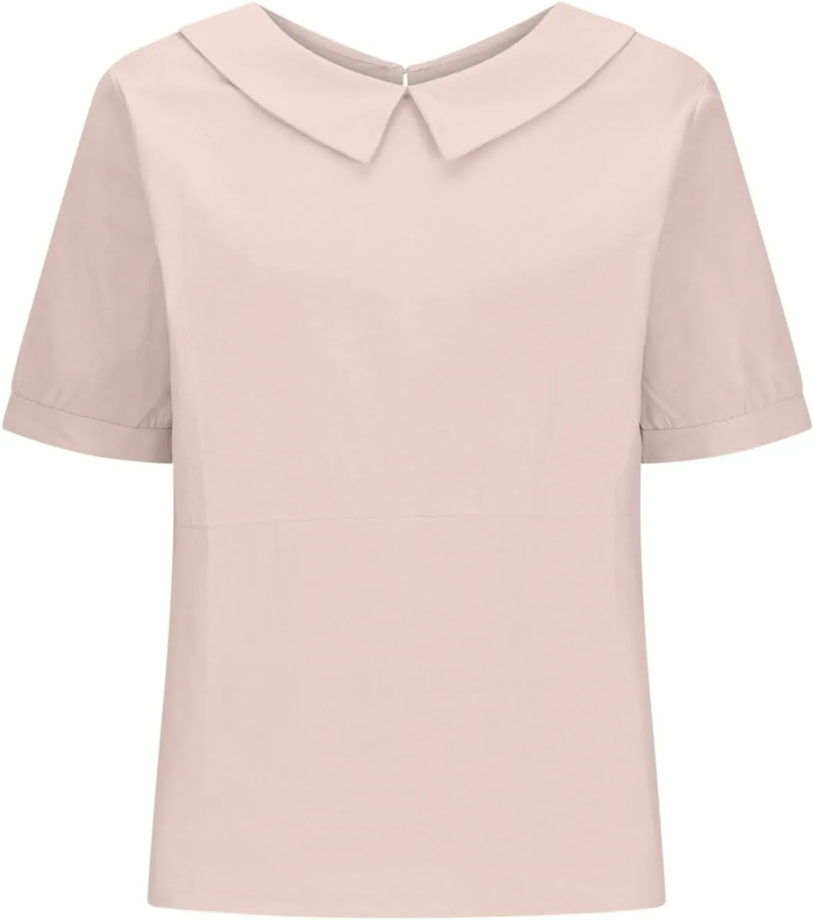 Tops for Women Trendy Collared Short Sleeve Shirts Casual Loose Fitted Linen Blouses Fashion Soft Summer Tops
