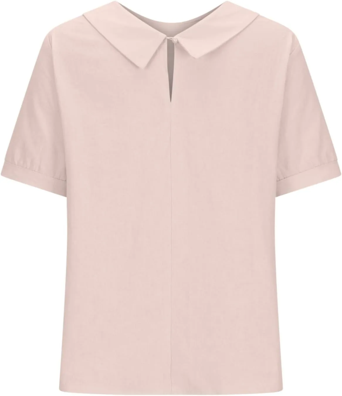 Tops for Women Trendy Collared Short Sleeve Shirts Casual Loose Fitted Linen Blouses Fashion Soft Summer Tops