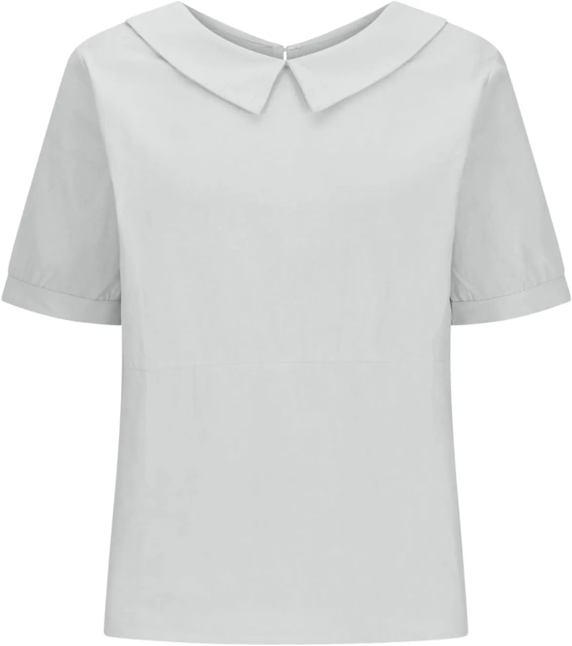 Tops for Women Trendy Collared Short Sleeve Shirts Casual Loose Fitted Linen Blouses Fashion Soft Summer Tops
