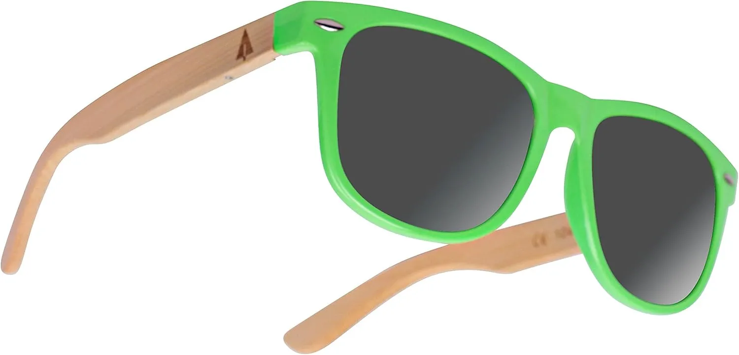 Treehut Wooden Bamboo Sunglasses Temples Classic Retro Square Wood Sunglasses