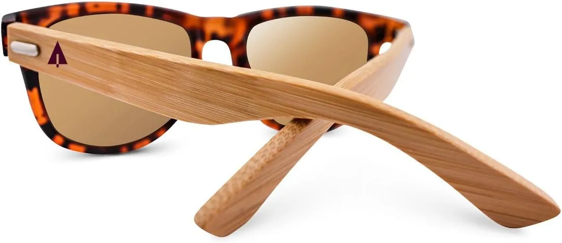Treehut Wooden Bamboo Sunglasses Temples Classic Retro Square Wood Sunglasses