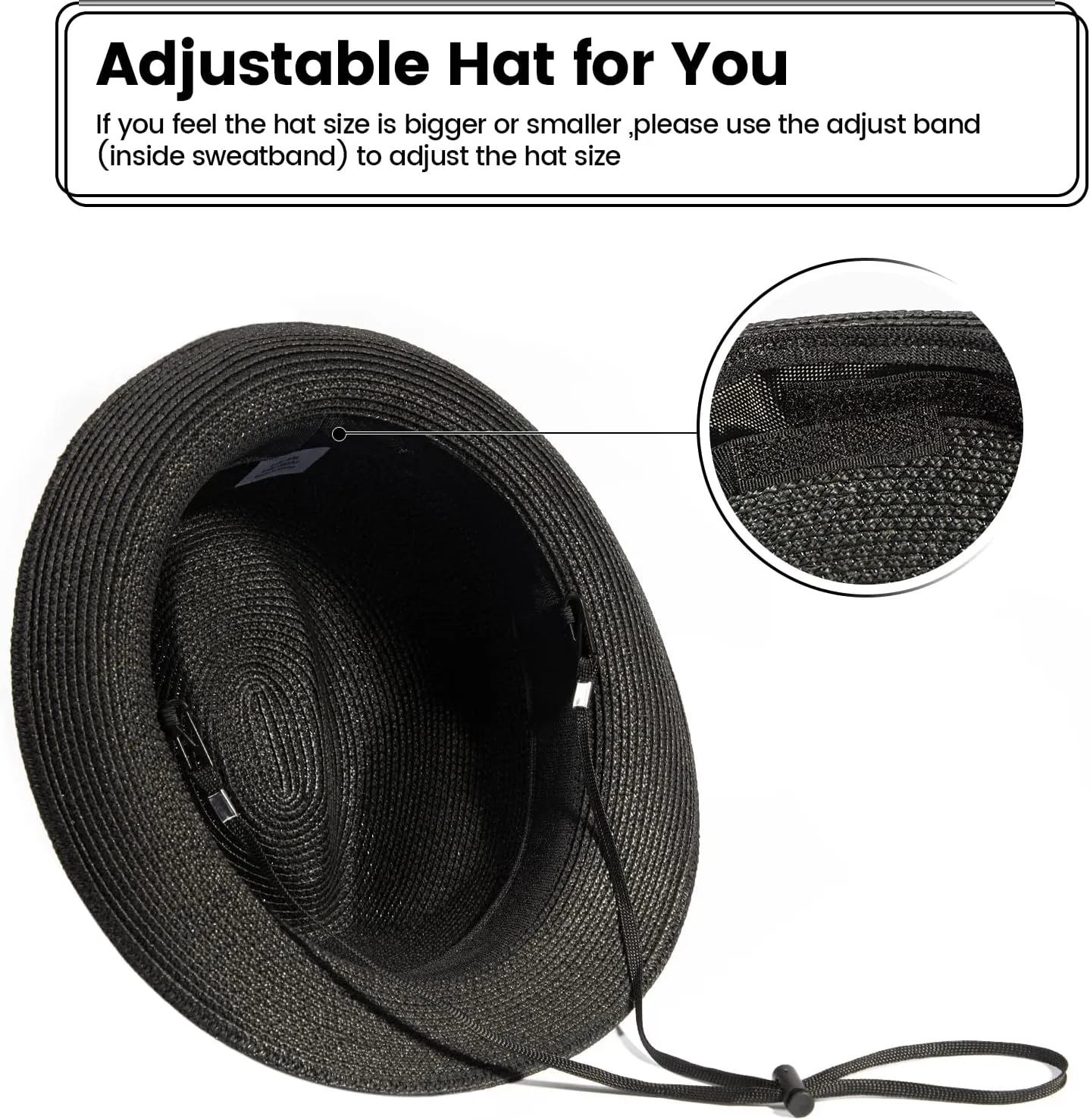 Verabella Straw Fedora Hat for Women & Men Foldable Short Brim Trilby Beach Sun Hat