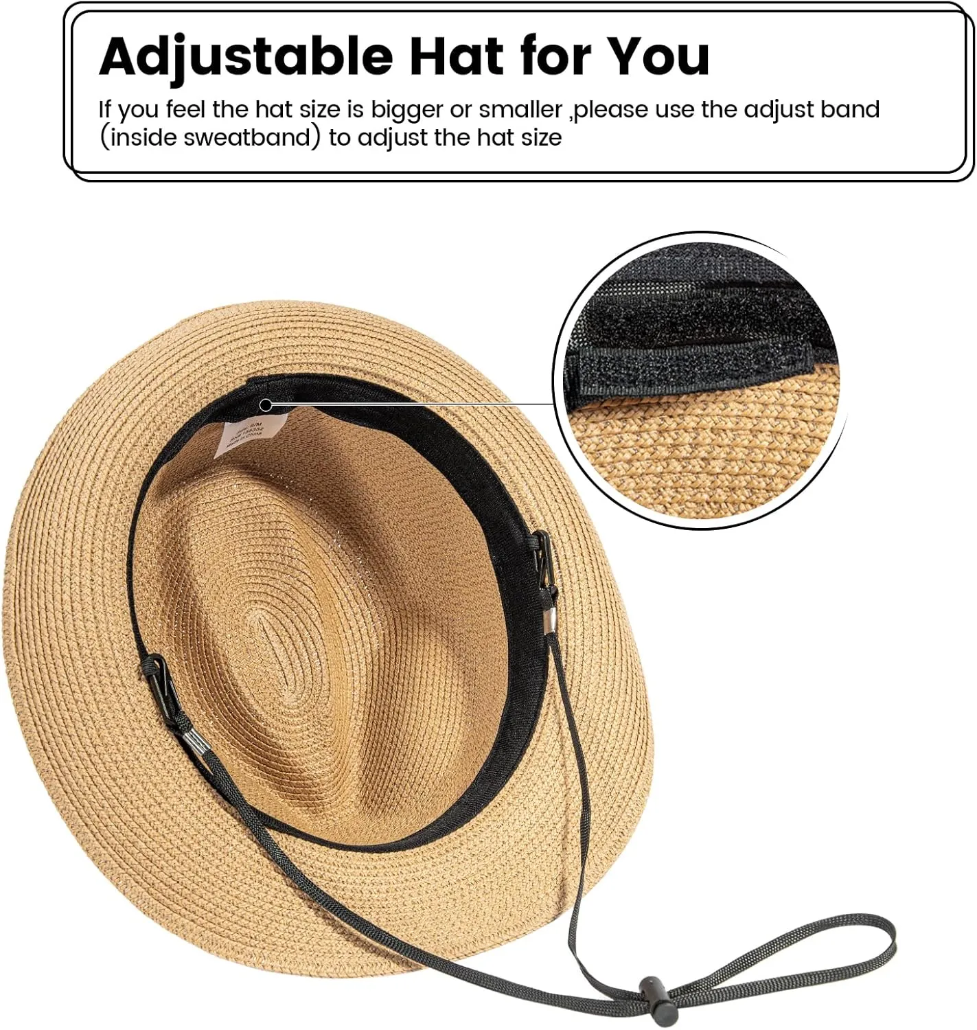 Verabella Straw Fedora Hat for Women & Men Foldable Short Brim Trilby Beach Sun Hat