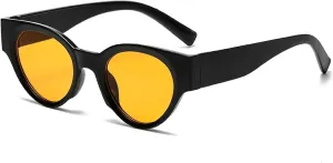 Vintage Classic Black Oval Sunglasses Women Small Eye Fashion Leopard Sun Glasses Female Uv400