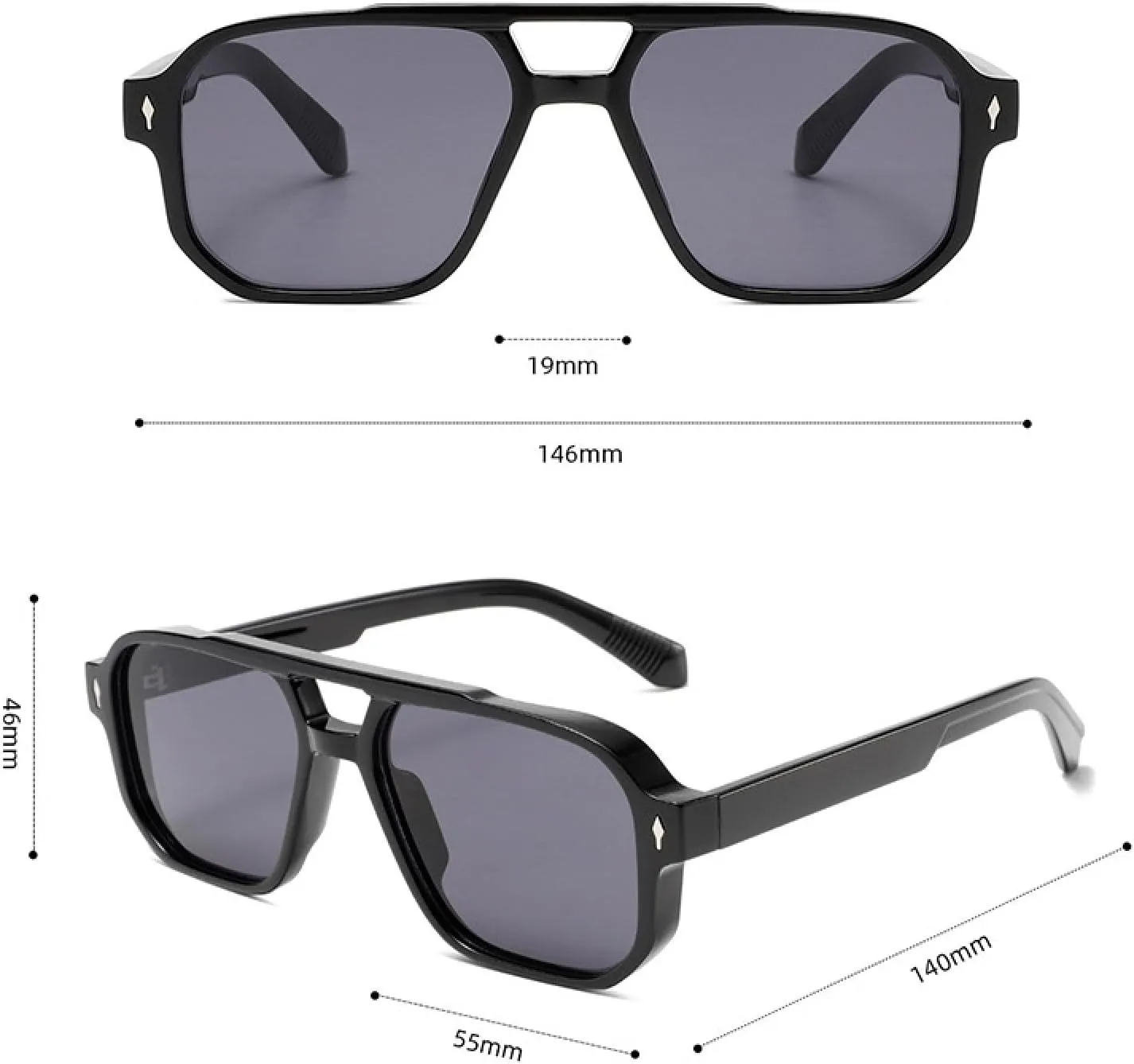 Vintage Fashion Sunglasses Shades Luxury Style Summer Uv400 Eyewear Classic Rivet Glasses
