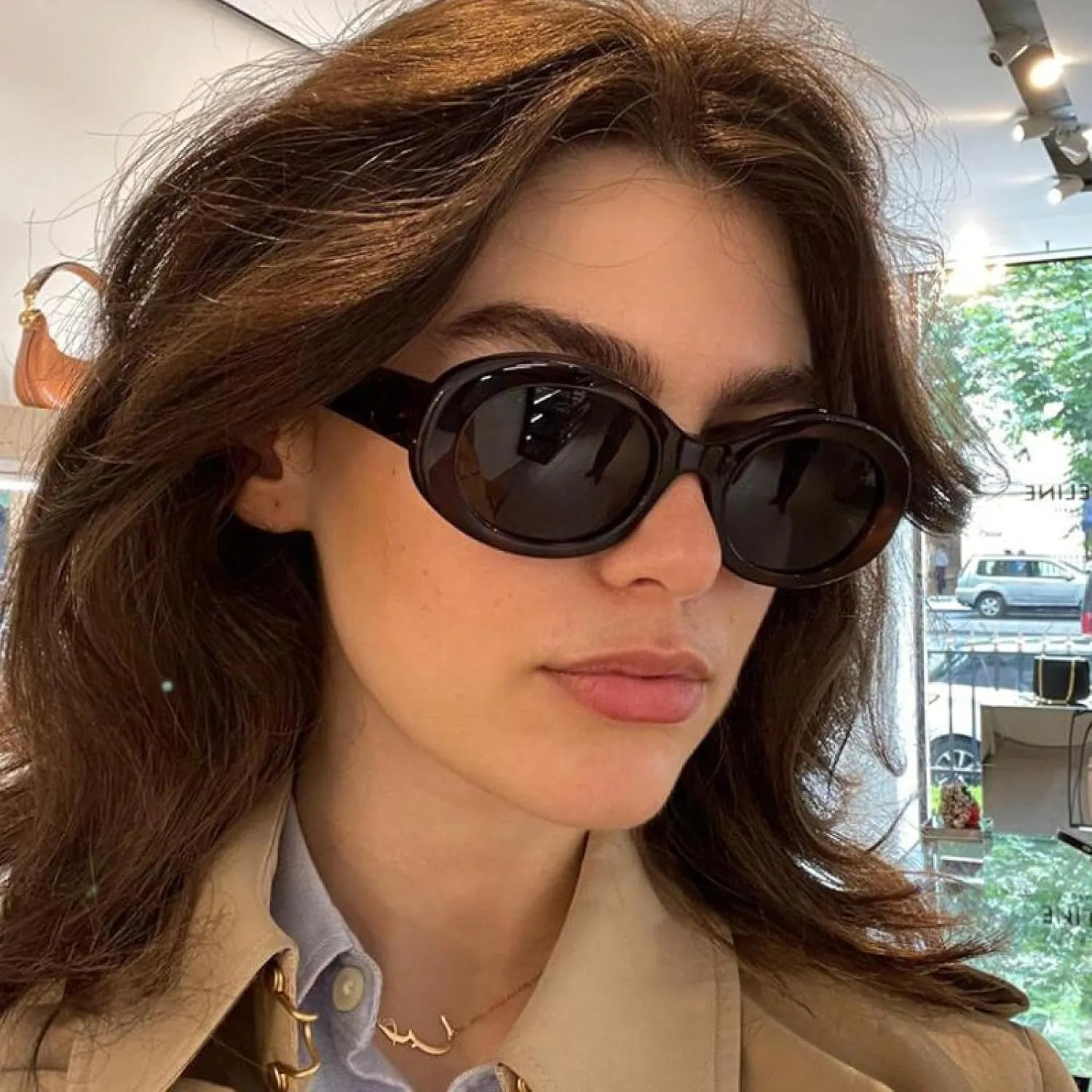 Vintage Small Oval Sunglasses Women Luxury Black Glasses Shades Classic
