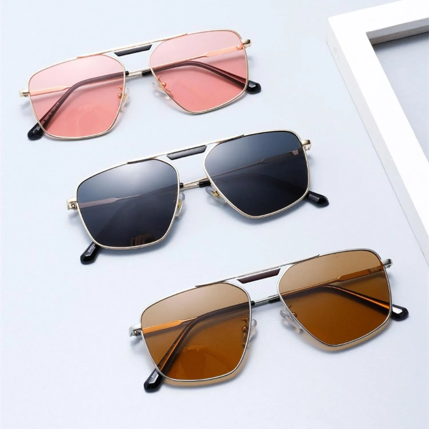 Vintage Sunglasses for Women Men Luxury Classic Fashion Polygon Uv400