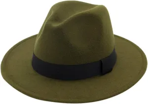 Vintage Wide Brim Fedora Hats for Men and Women - Adjustable with Belt Buckle
