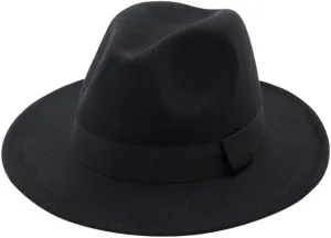 Vintage Wide Brim Fedora Hats for Men and Women - Adjustable with Belt Buckle