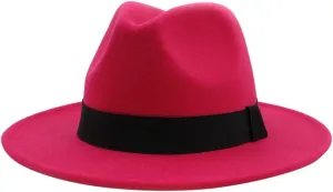 Vintage Wide Brim Fedora Hats for Men and Women - Adjustable with Belt Buckle