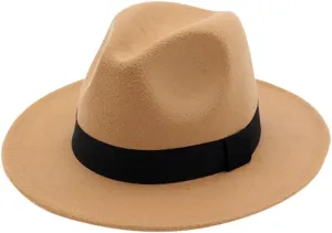 Vintage Wide Brim Fedora Hats for Men and Women - Adjustable with Belt Buckle