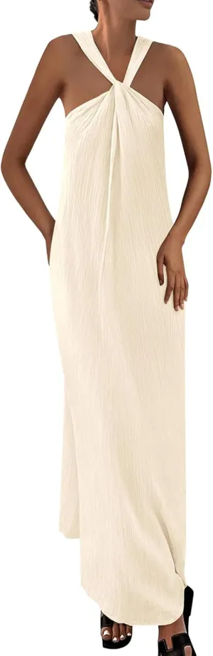 Wedding Guest Dress for Women Strappy Sleeveless Maxi Long Dress Casual Summer Beach Vaaction Loose Flowy 2025
