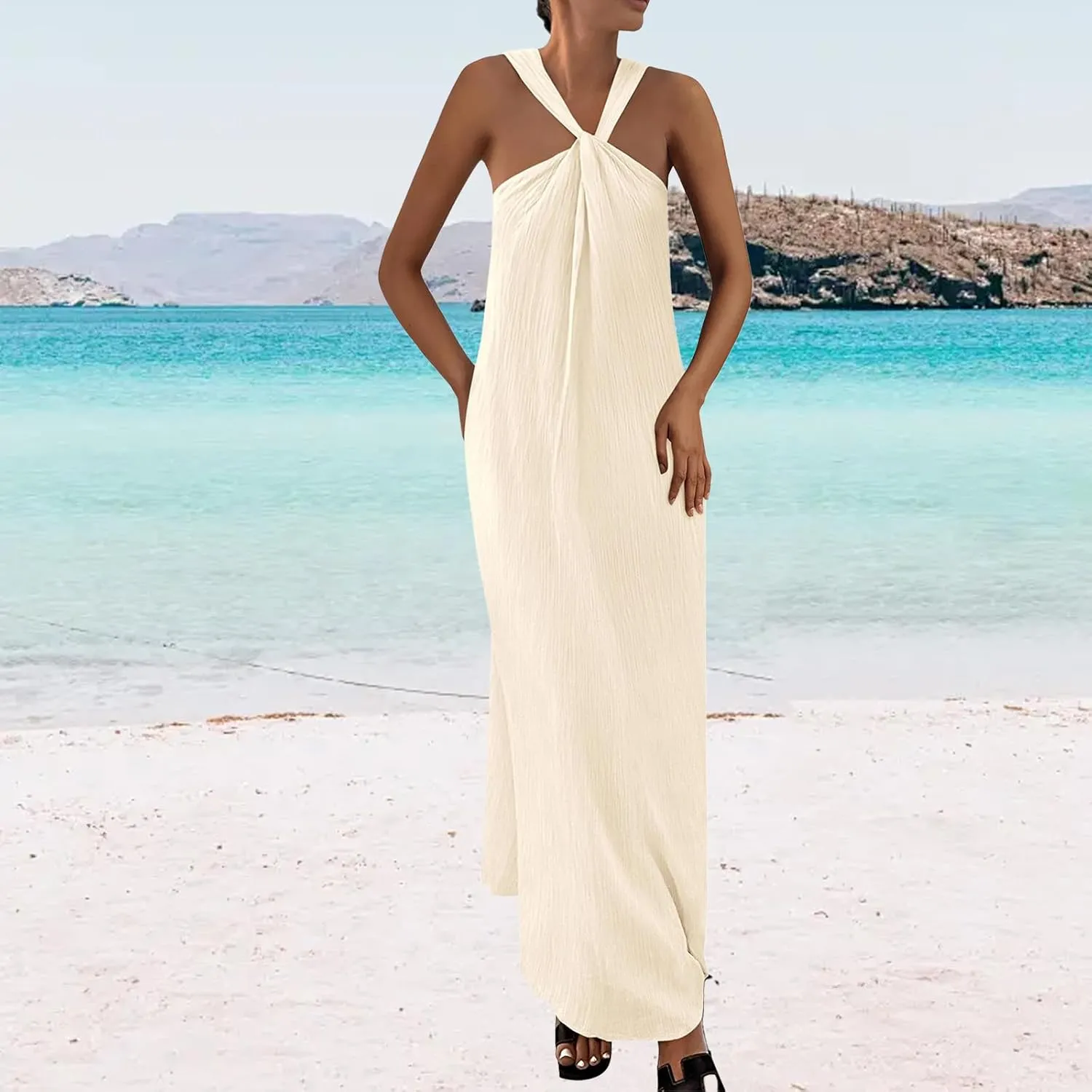 Wedding Guest Dress for Women Strappy Sleeveless Maxi Long Dress Casual Summer Beach Vaaction Loose Flowy 2025