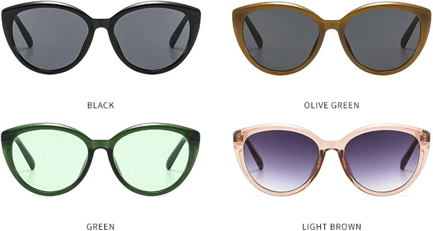 willochra Vintage Cat Eye Sunglasses Women 90s Classic Round Sun Glasses Retro Shades Fashion Gradient Sunglasses