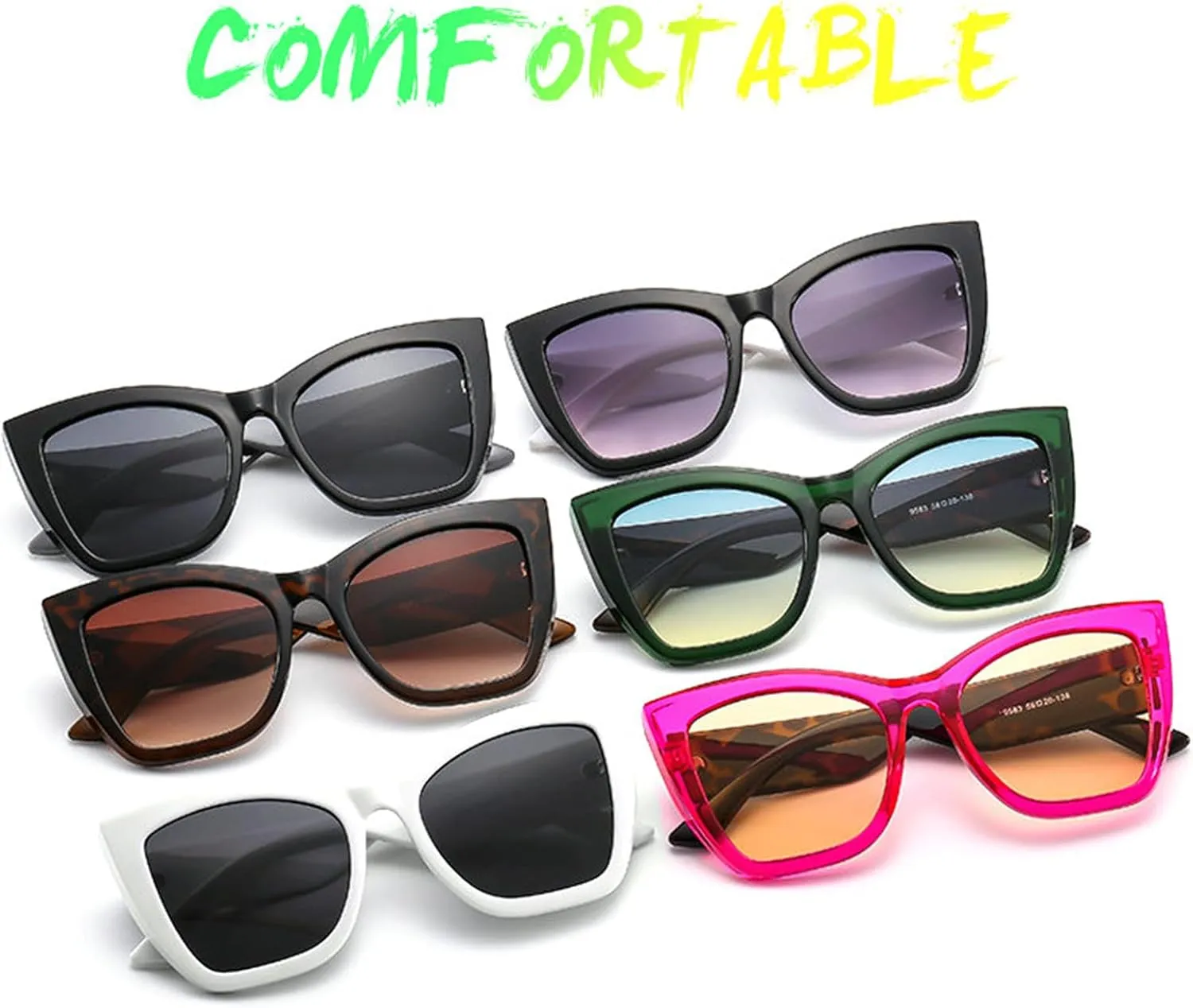 willochra Vintage Oversized Cat Eye Sunglasses Women 90s Classic Square Retro Shades Fashion Gradient Sunglasses UV400