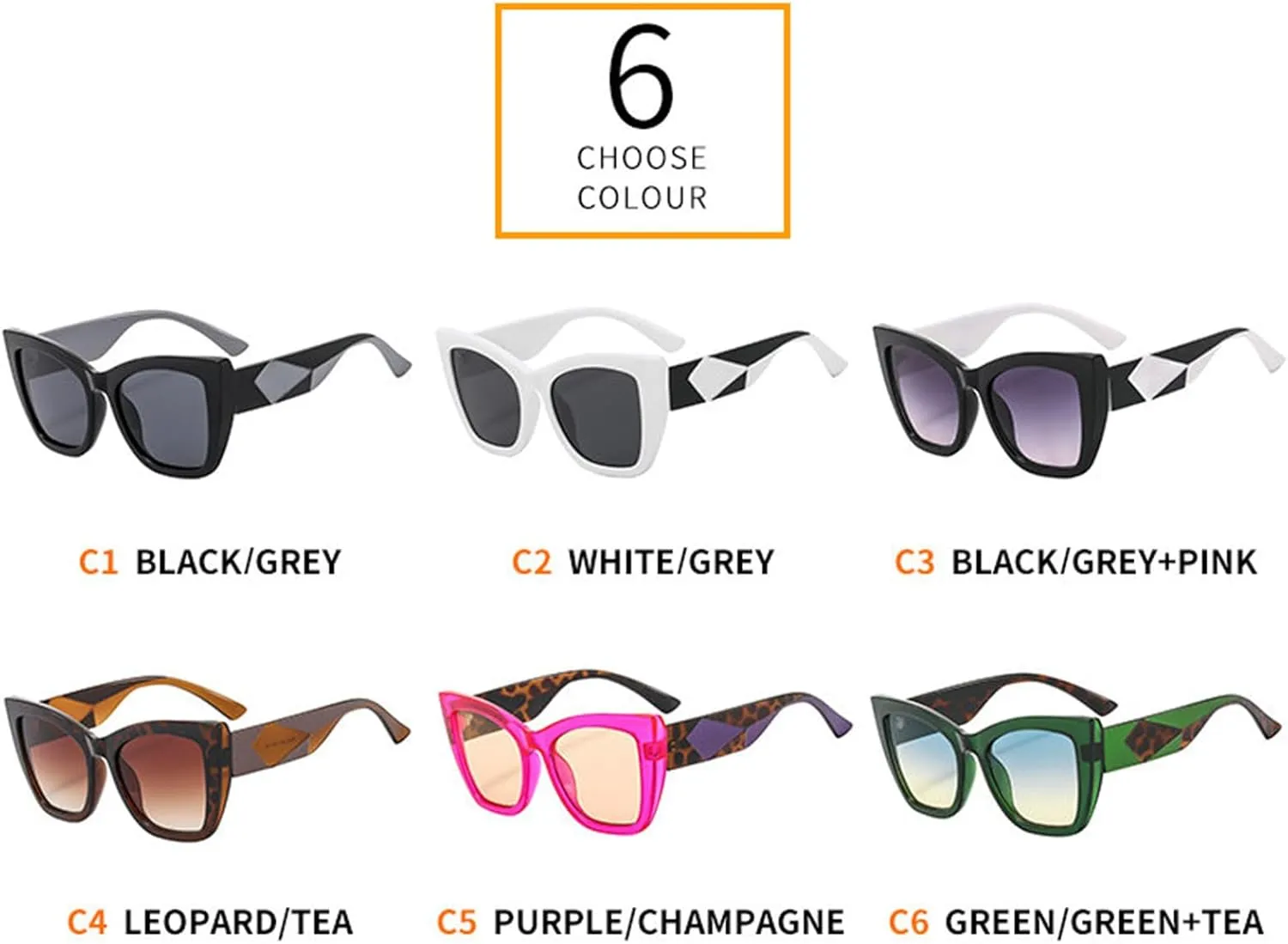 willochra Vintage Oversized Cat Eye Sunglasses Women 90s Classic Square Retro Shades Fashion Gradient Sunglasses UV400