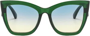 willochra Vintage Oversized Cat Eye Sunglasses Women 90s Classic Square Retro Shades Fashion Gradient Sunglasses UV400