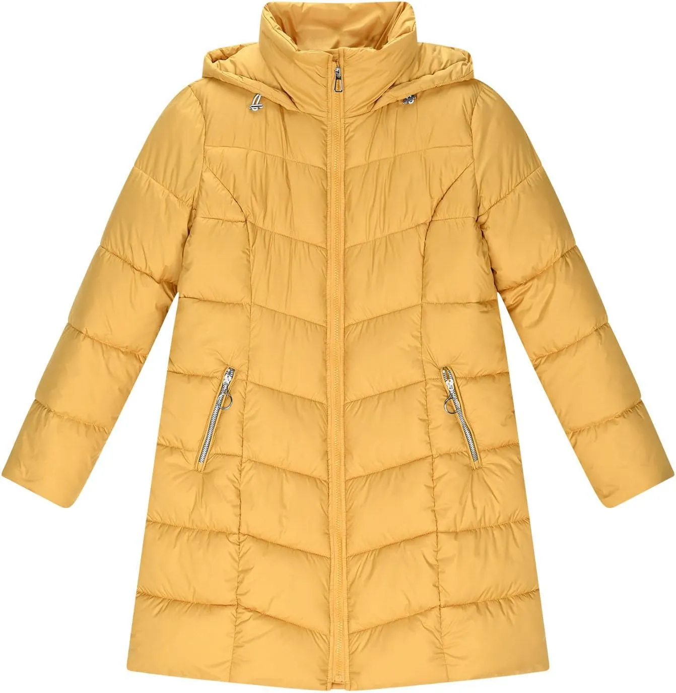 Winter Coats for Women Quilted Down Jacket Full Zip Puffer Coat Thicken Hooded Outerwear Casual Fleece Lined Coat
