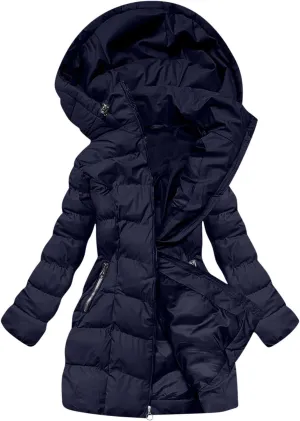 Winter Coats for Women Quilted Down Jacket Full Zip Puffer Coat Thicken Hooded Outerwear Casual Fleece Lined Coat