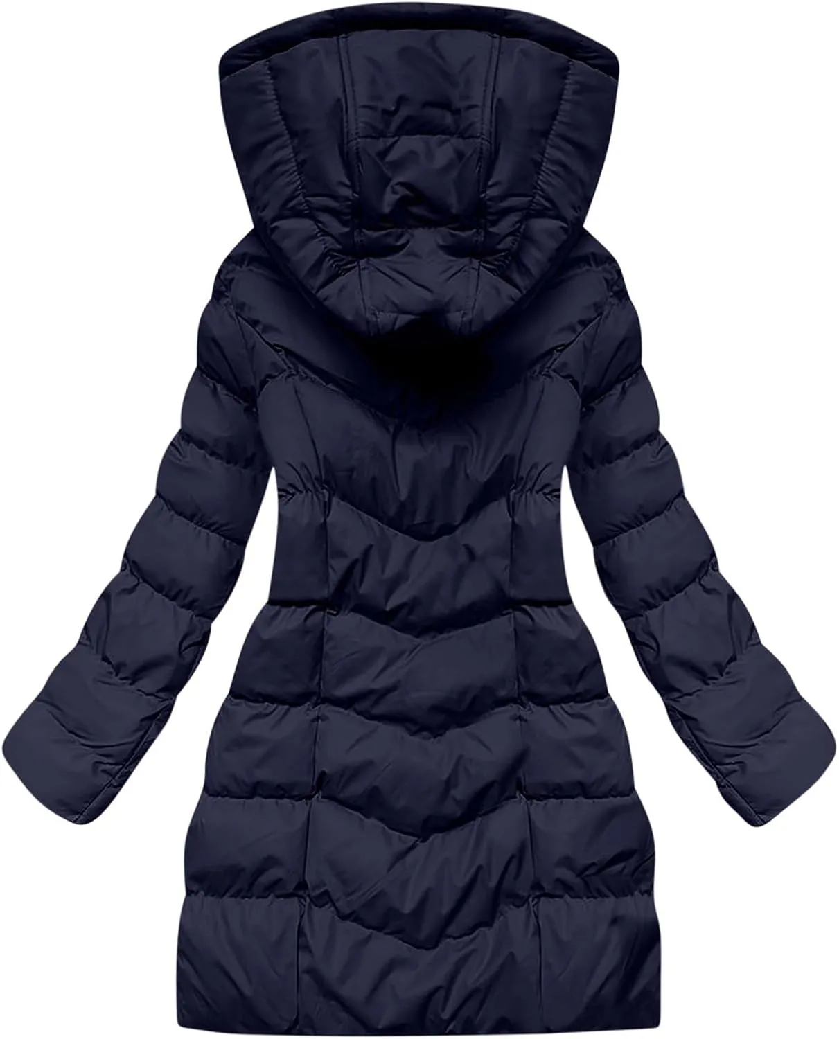 Winter Coats for Women Quilted Down Jacket Full Zip Puffer Coat Thicken Hooded Outerwear Casual Fleece Lined Coat