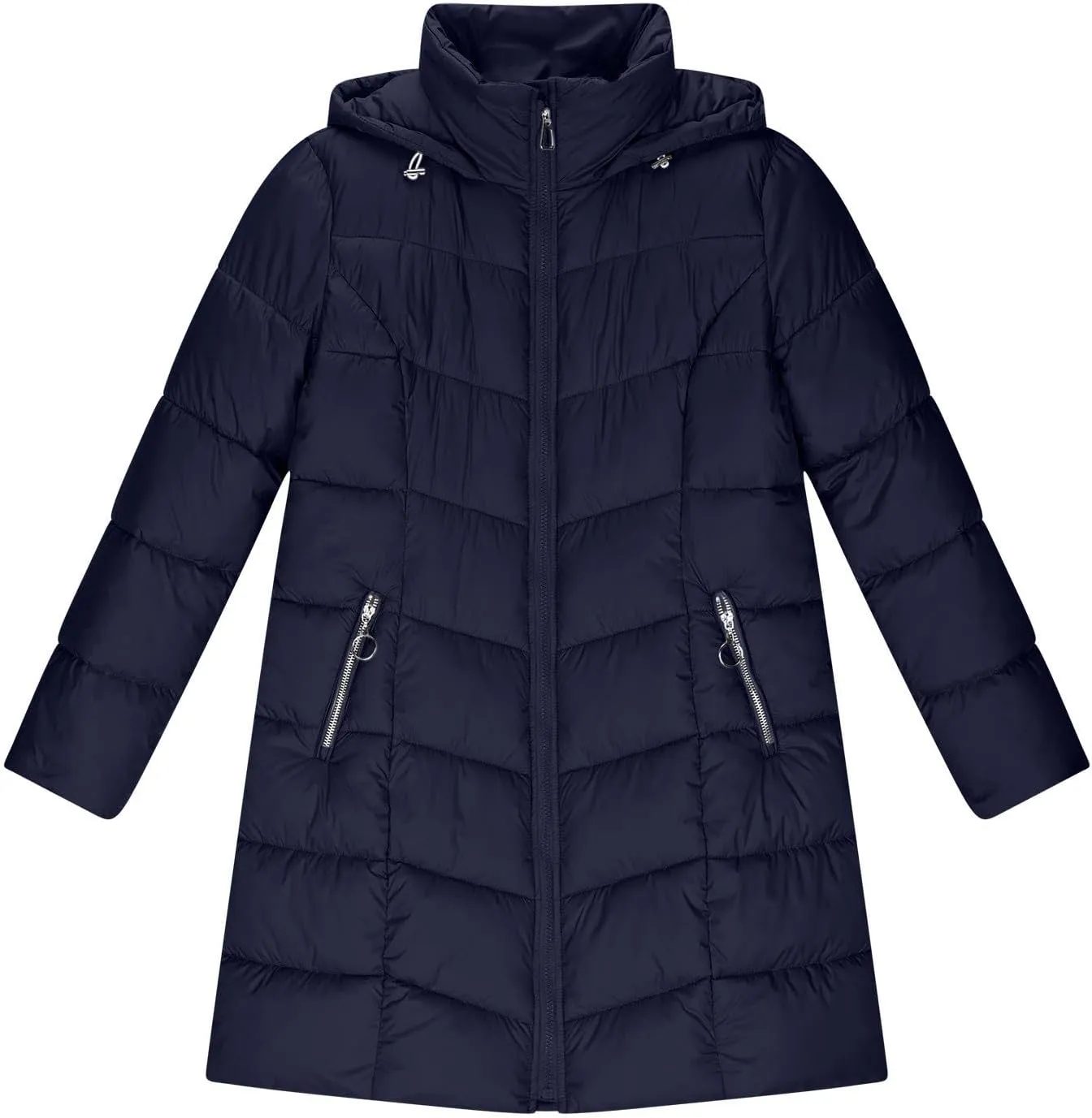 Winter Coats for Women Quilted Down Jacket Full Zip Puffer Coat Thicken Hooded Outerwear Casual Fleece Lined Coat