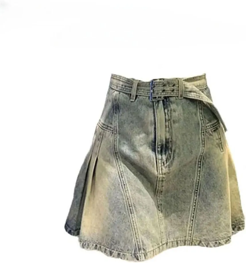 Women Denim Skirts A-Line Vintage Harajuku Korean Style Design Skirts