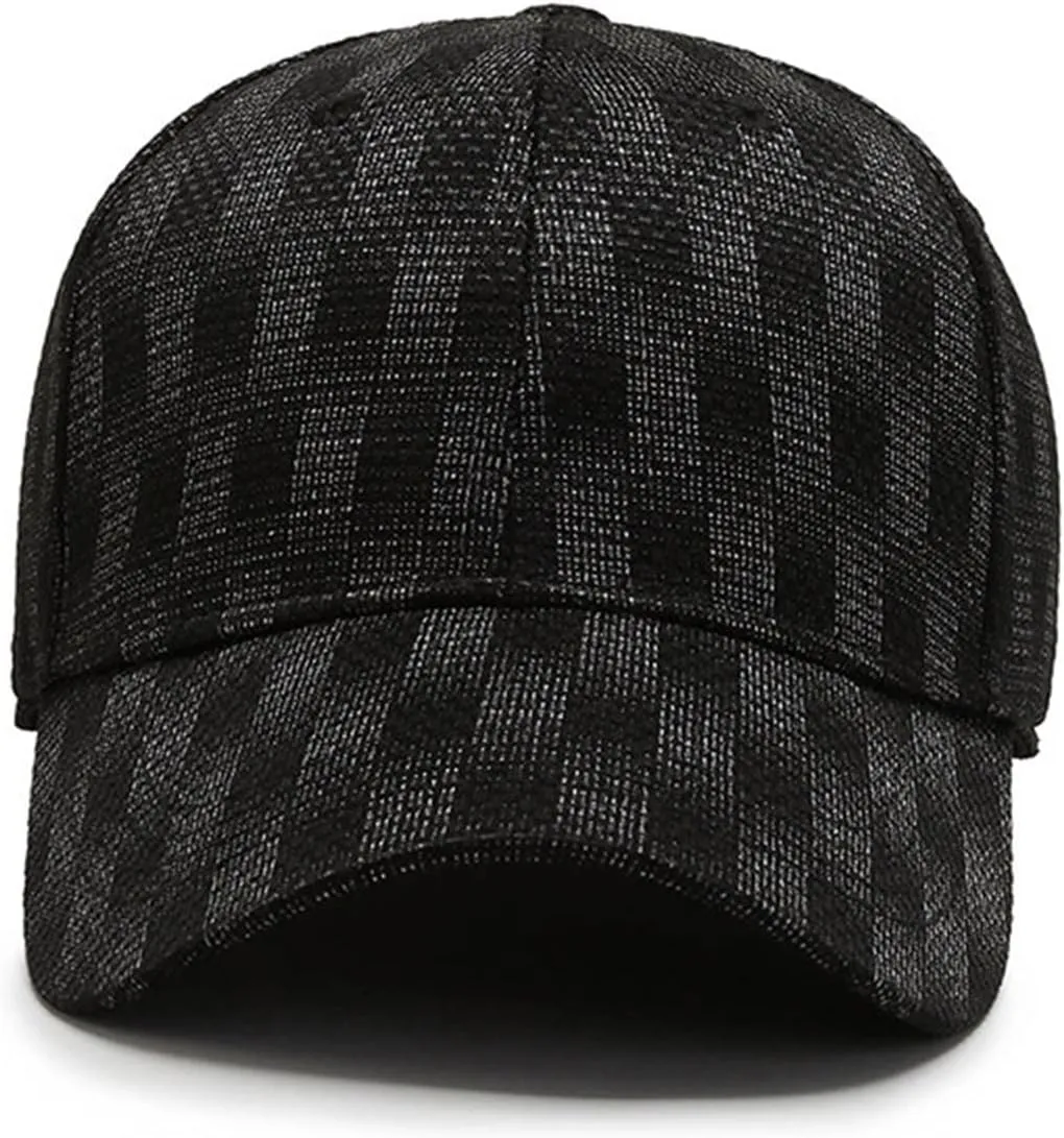 Women Men Plaid Baseball Caps Casual Outdoor Sports Visor Hats Adjustable Sunscreen Sun Hats
