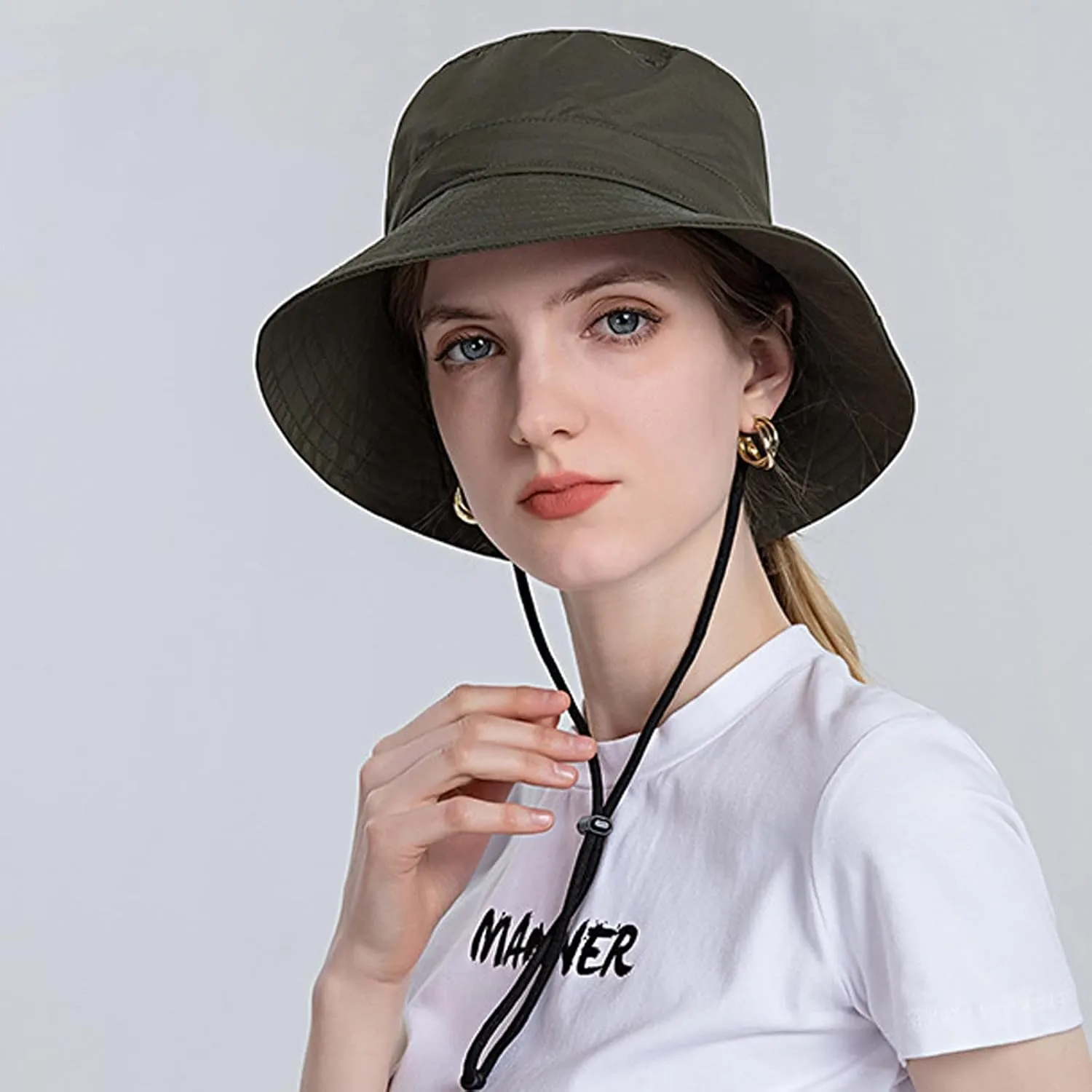 Women Sun Hat Wide Brim Protection Beach Hat Adjustable Bucket Hat Summer Hats Fruit Basket Hat