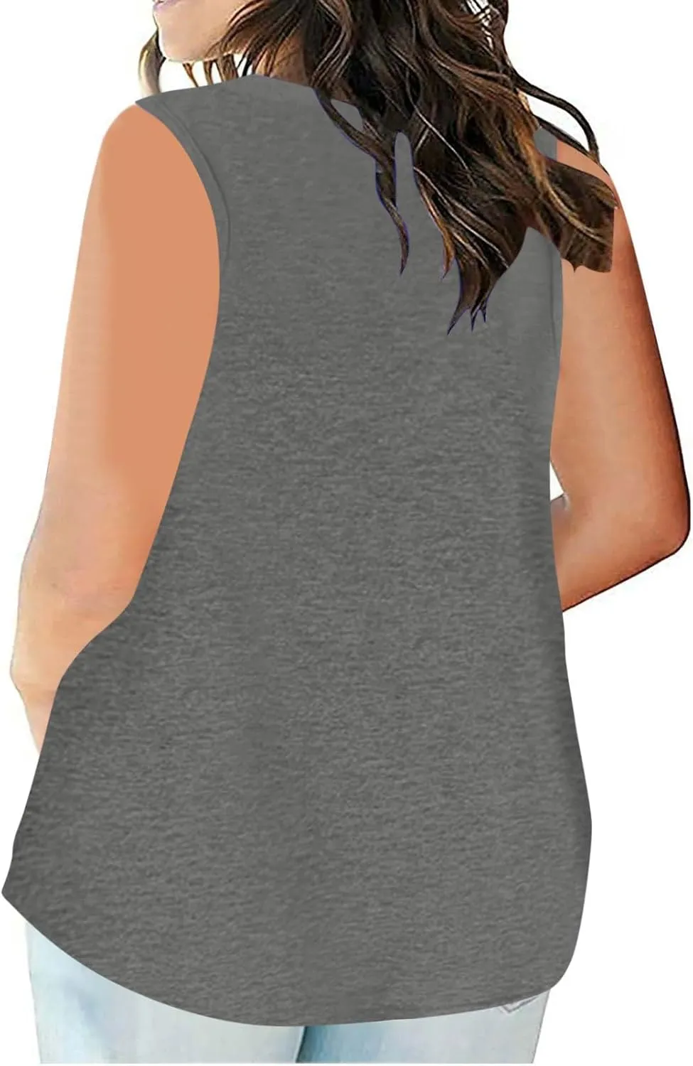 Women Tank Tops 2025 Cotton Plus Size Loose V Neck Shirt Sleeveless Tee Casual Summer Blouse Workout Basic Comfy Tunic