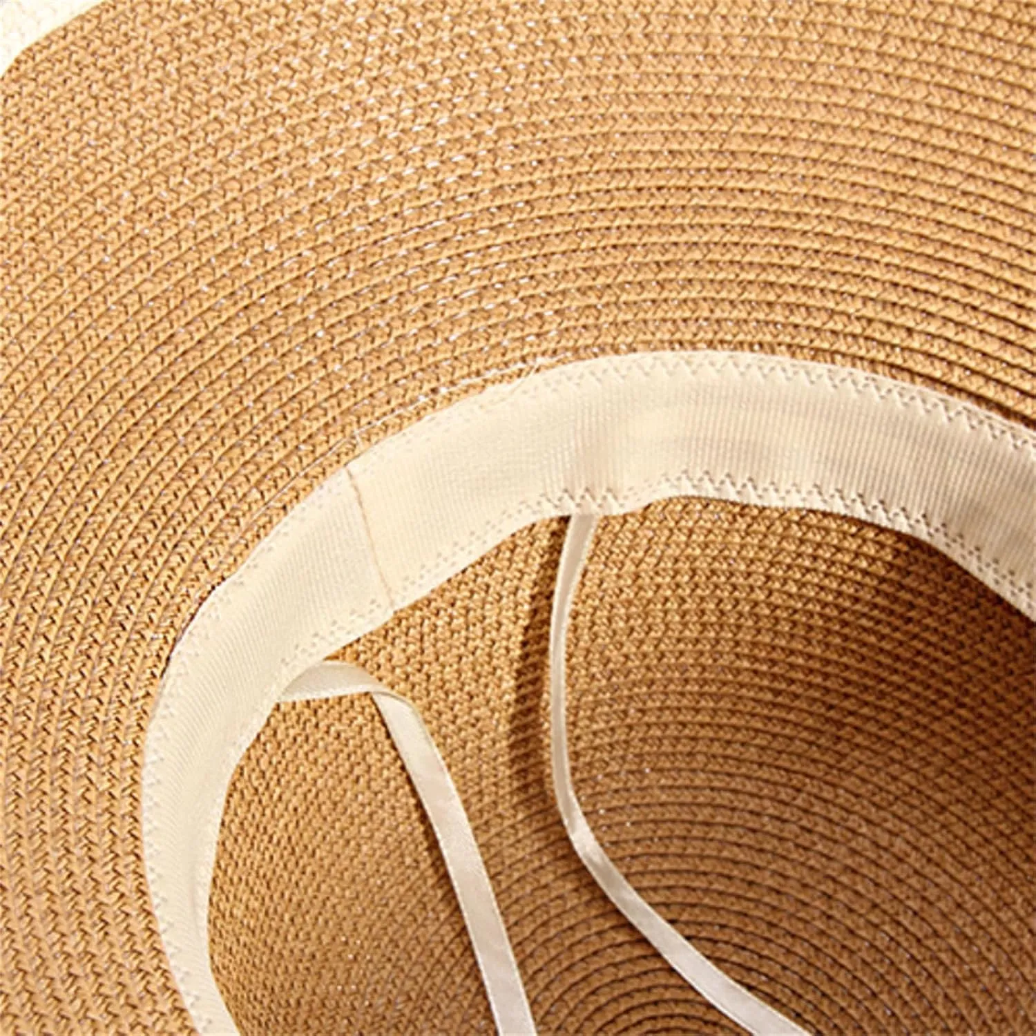 Women Vintage Bow Beach Hat Summer Travel Casual Fisherman Straw Hat