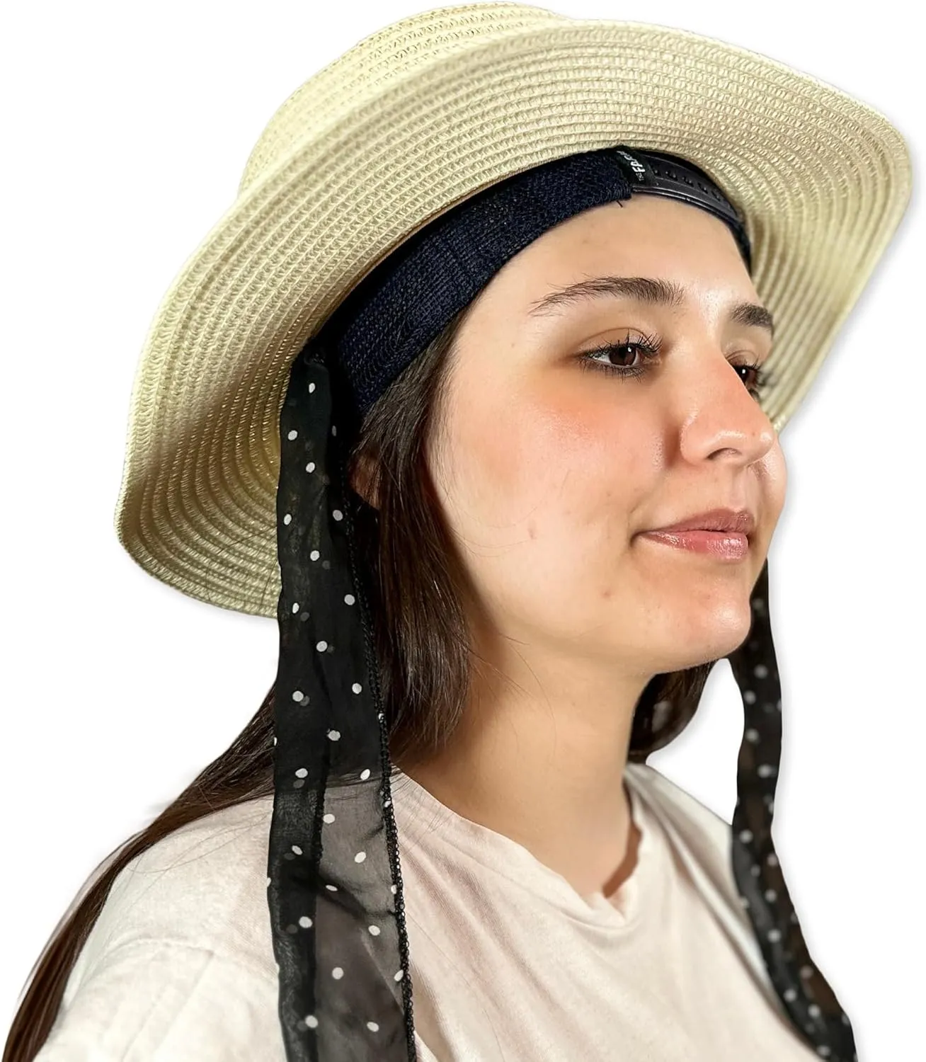 Womens Beach Straw Sun Hat Wide Brim Spotted Sun Hat | Women Floppy Hats Cowboy hat Beach hat UPF 50 UV Protection Summer