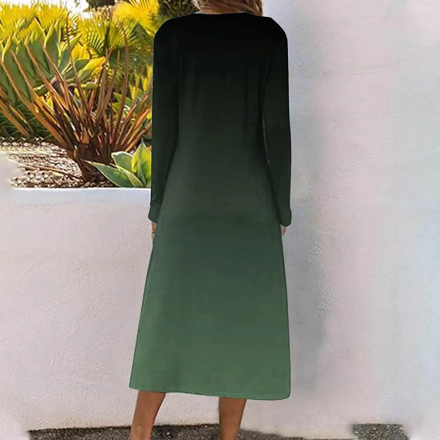 Womens Boho 2025 Maxi Dress Trendy Side Slit Empire Waist Sundresses Spring Summer Casual Boho Long Flowy Dresses