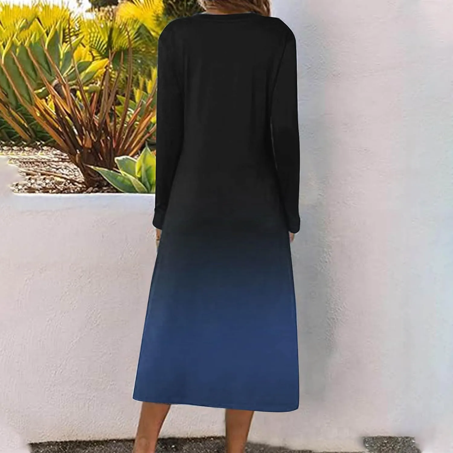 Womens Boho 2025 Maxi Dress Trendy Side Slit Empire Waist Sundresses Spring Summer Casual Boho Long Flowy Dresses