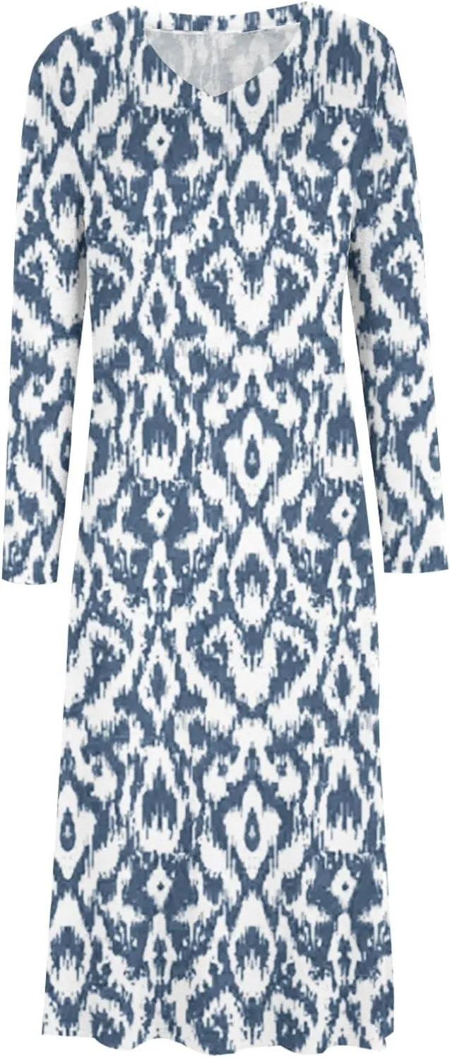 Womens Boho 2025 Maxi Dress Trendy Side Slit Empire Waist Sundresses Spring Summer Casual Boho Long Flowy Dresses