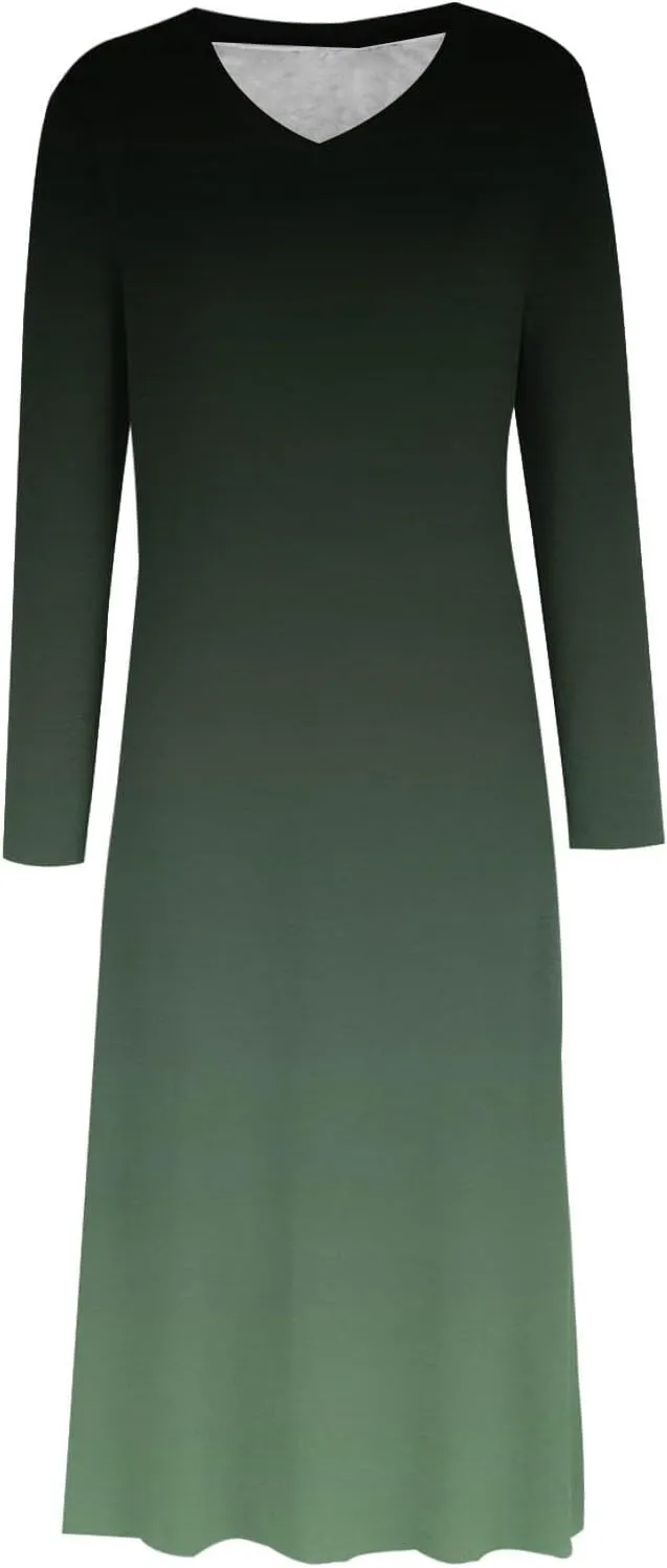 Womens Boho 2025 Maxi Dress Trendy Side Slit Empire Waist Sundresses Spring Summer Casual Boho Long Flowy Dresses