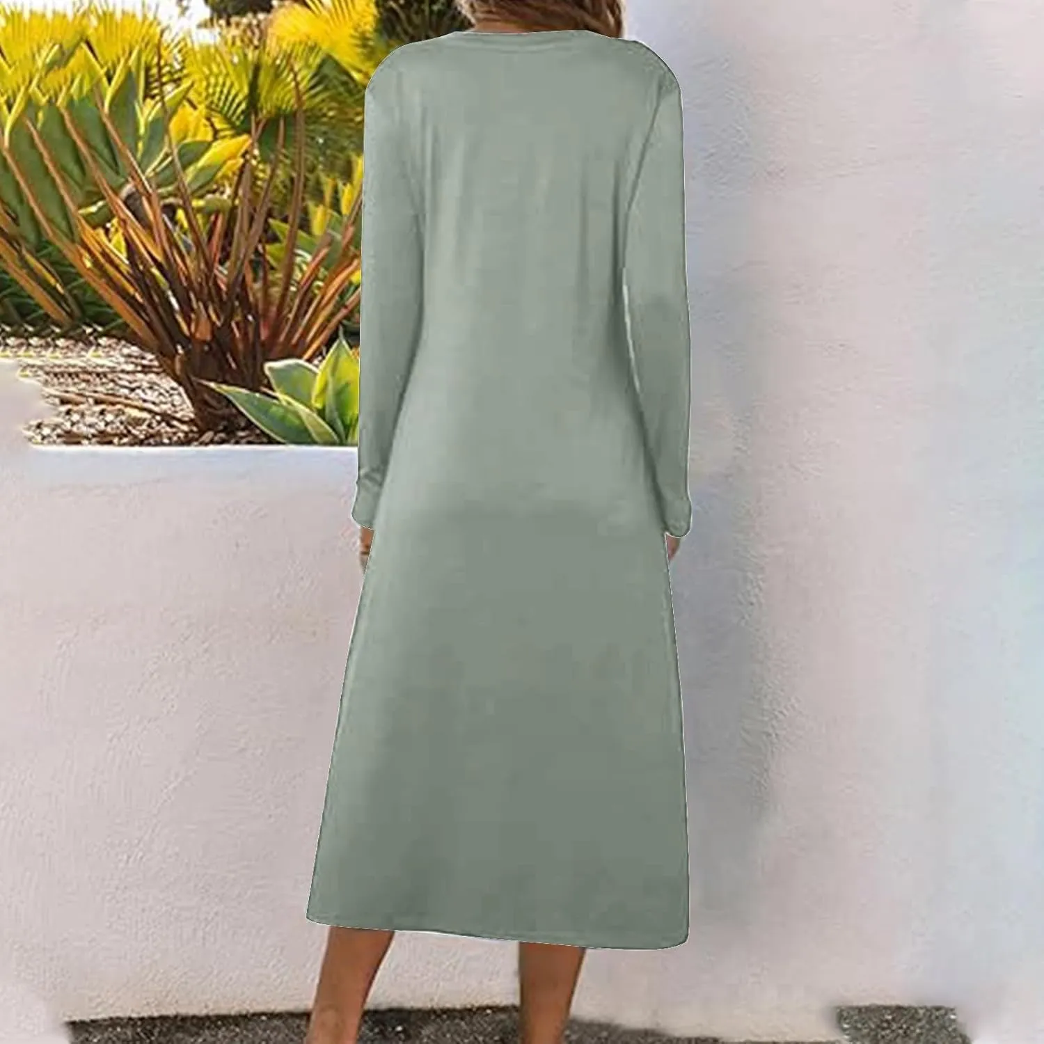 Womens Boho 2025 Maxi Dress Trendy Side Slit Empire Waist Sundresses Spring Summer Casual Boho Long Flowy Dresses