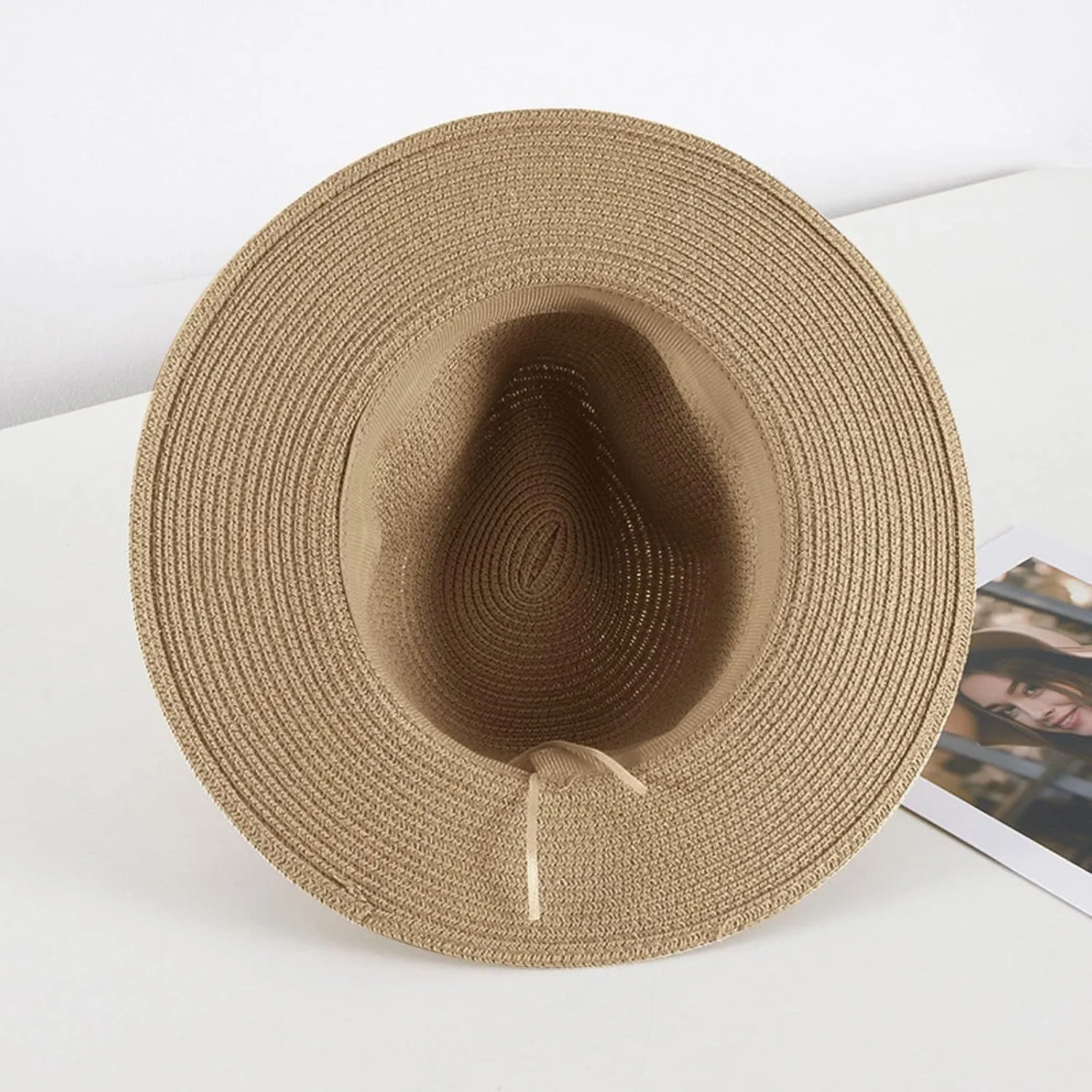 Women's Folable Floppy Hat Wide Brim Sun Hats for Women Floppy Hat Summer Beach Cap Adjustable Straw Hat for Women