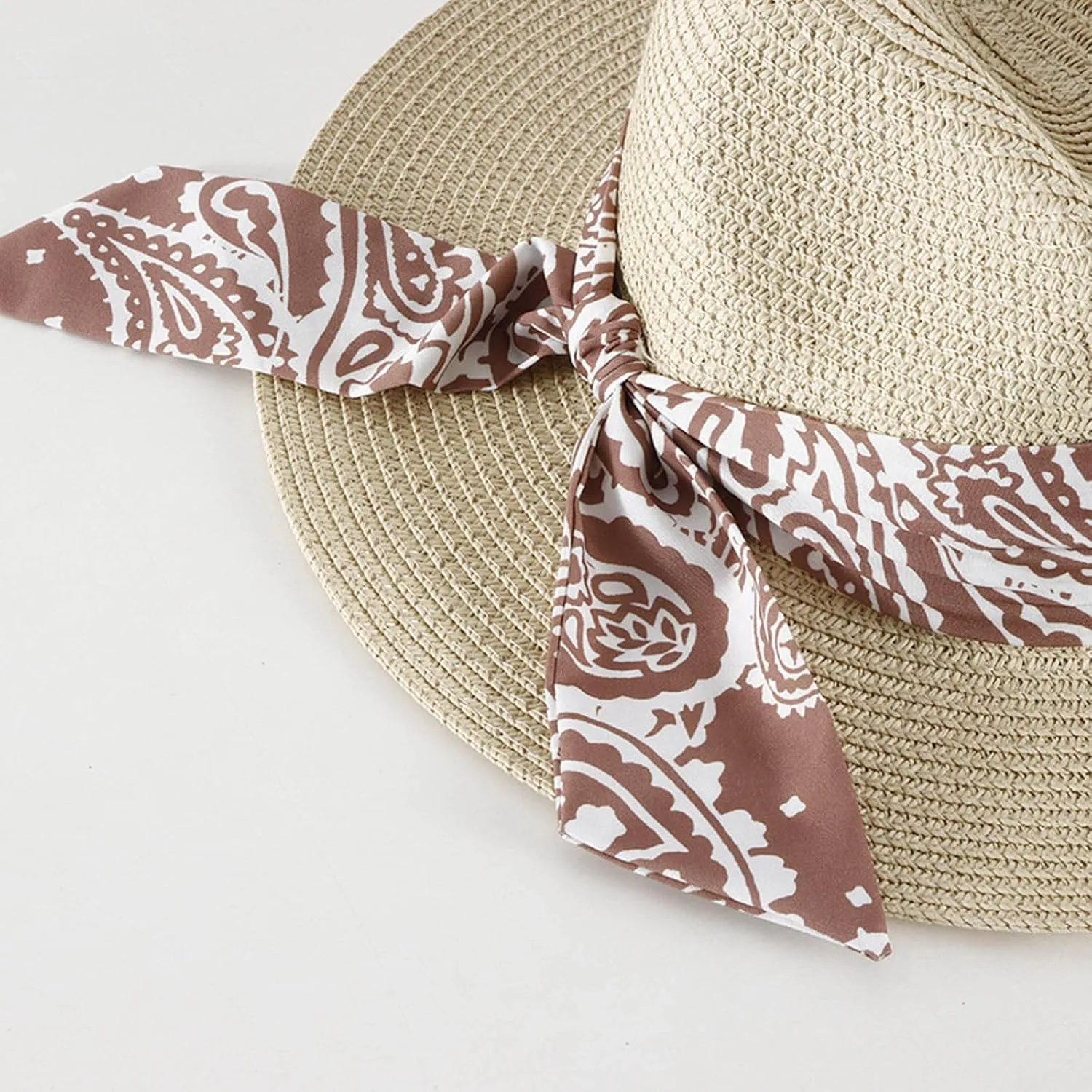 Women's Folable Floppy Hat Wide Brim Sun Hats for Women Floppy Hat Summer Beach Cap Adjustable Straw Hat for Women