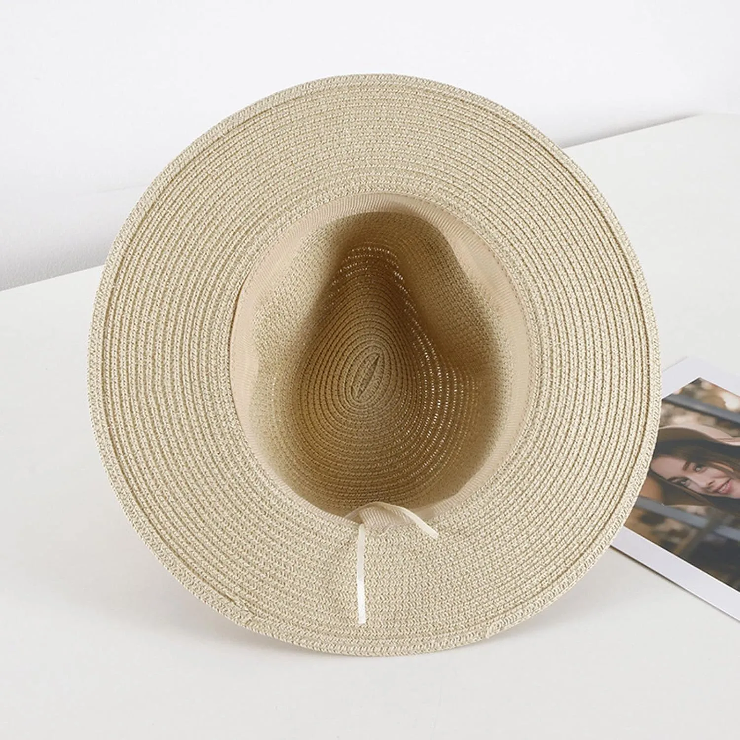 Women's Folable Floppy Hat Wide Brim Sun Hats for Women Floppy Hat Summer Beach Cap Adjustable Straw Hat for Women