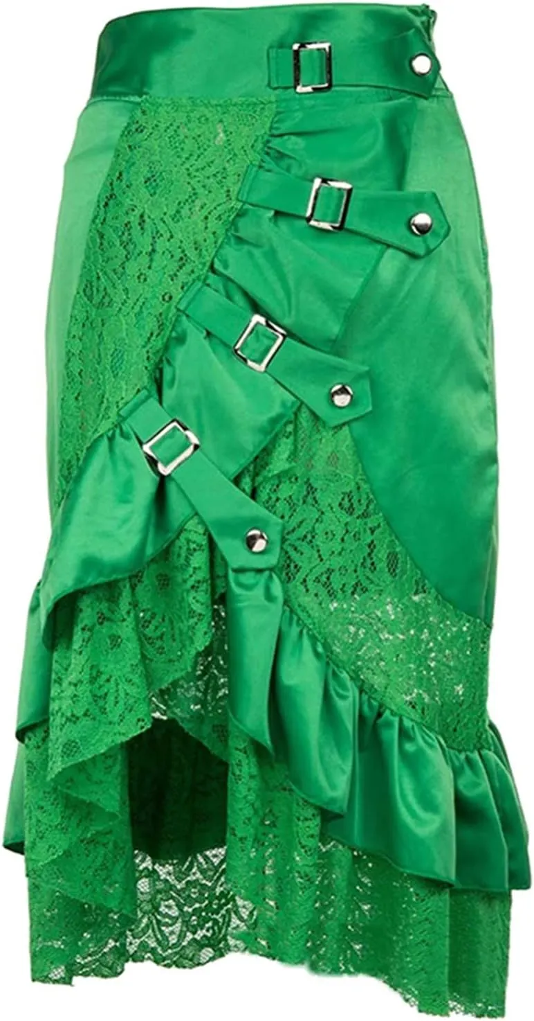 Women's Gothic Skirt Fairy Grunge Punk High Waisted A-Line Pleated Skirts Y2k E-Girl Long Maxi Skirt A-Line Skirt