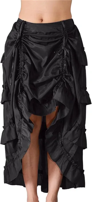 Women's Gothic Skirt Fairy Grunge Punk High Waisted A-Line Pleated Skirts Y2k E-Girl Long Maxi Skirt A-Line Skirt