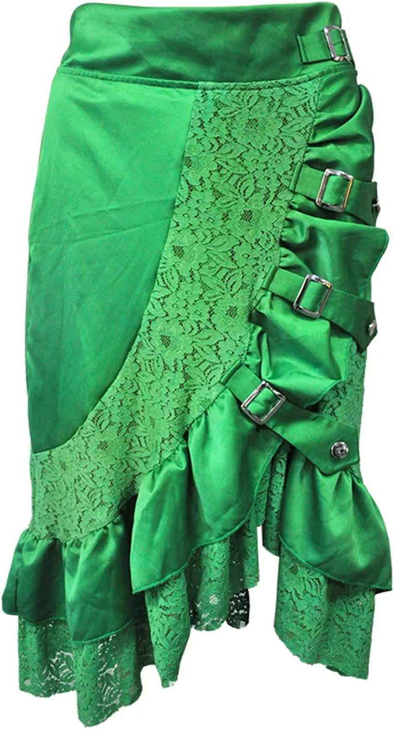 Women's Gothic Skirt Fairy Grunge Punk High Waisted A-Line Pleated Skirts Y2k E-Girl Long Maxi Skirt A-Line Skirt
