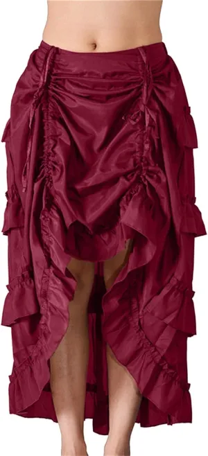 Women's Gothic Skirt Fairy Grunge Punk High Waisted A-Line Pleated Skirts Y2k E-Girl Long Maxi Skirt A-Line Skirt