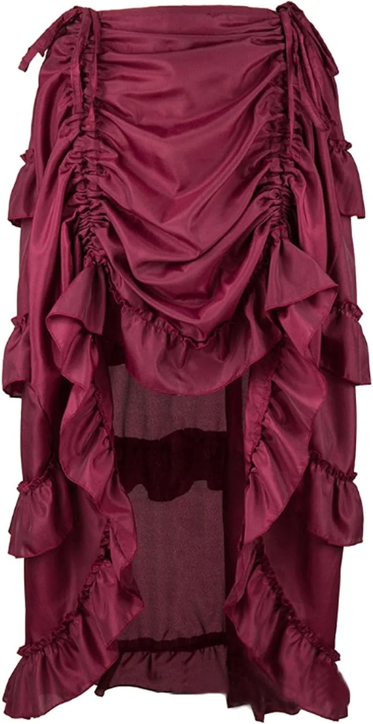 Women's Gothic Skirt Fairy Grunge Punk High Waisted A-Line Pleated Skirts Y2k E-Girl Long Maxi Skirt A-Line Skirt