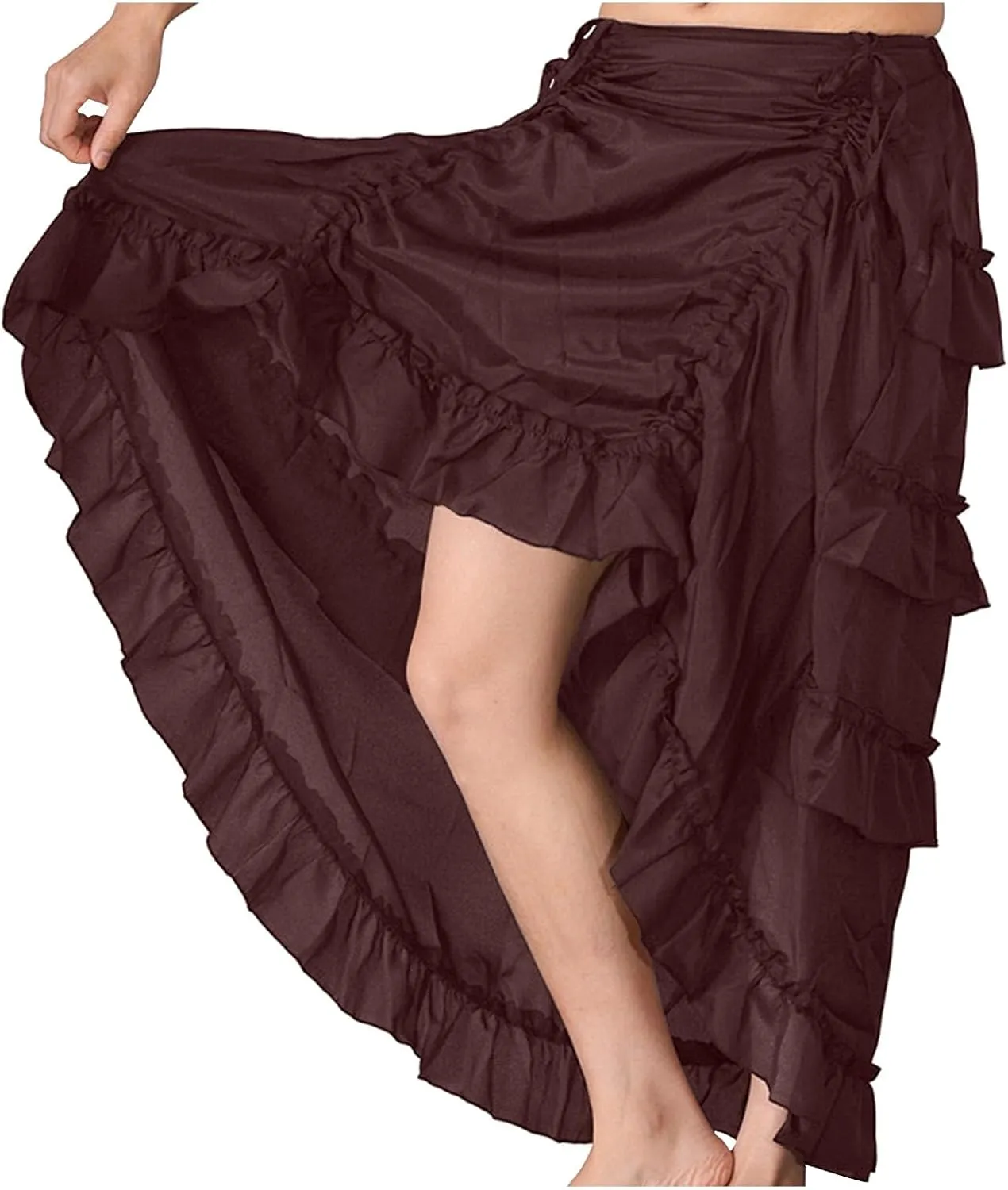 Women's Gothic Skirt Fairy Grunge Punk High Waisted A-Line Pleated Skirts Y2k E-Girl Long Maxi Skirt A-Line Skirt