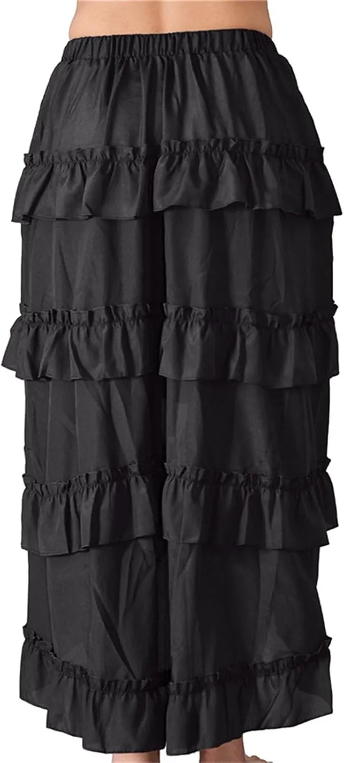 Women's Gothic Skirt Fairy Grunge Punk High Waisted A-Line Pleated Skirts Y2k E-Girl Long Maxi Skirt A-Line Skirt