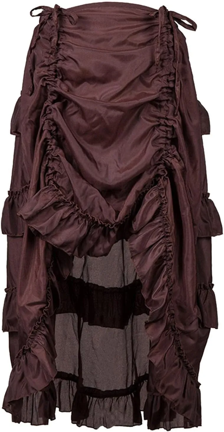 Women's Gothic Skirt Fairy Grunge Punk High Waisted A-Line Pleated Skirts Y2k E-Girl Long Maxi Skirt A-Line Skirt